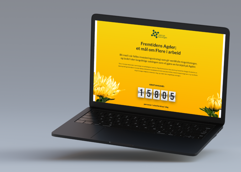 Mockup av nettsiden til Flere i arbeid