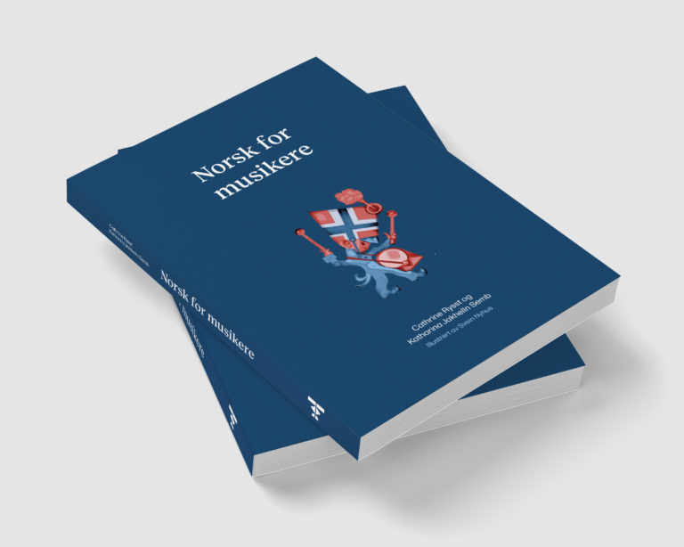 Norsk for musikere, mockup av stabel med bøker